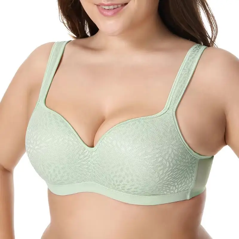 Wholesale Women Lace Ebroidery Mesh Bra Push Up Thin Big Fat C D E F Cup Plus Size Sexy Underwire Underwear Lingerie Brassiere
