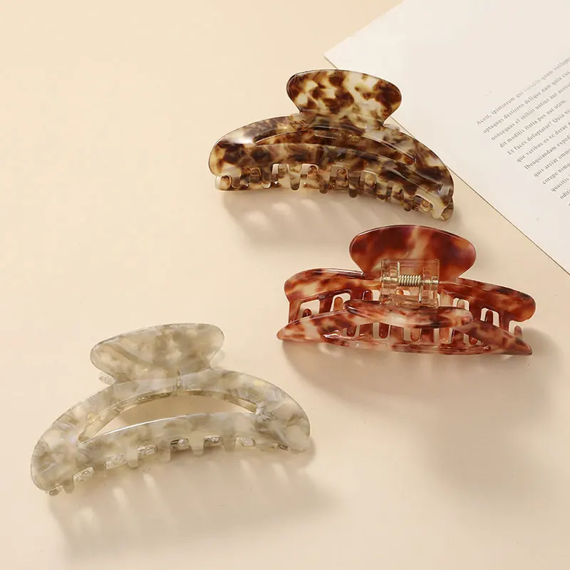 

Shell Shiny Hair Clip Women Hair Holder Hairpins Oversized Big Acetate Hair Claw Shark Clip Ponytail Clip Hairgrips Headwear