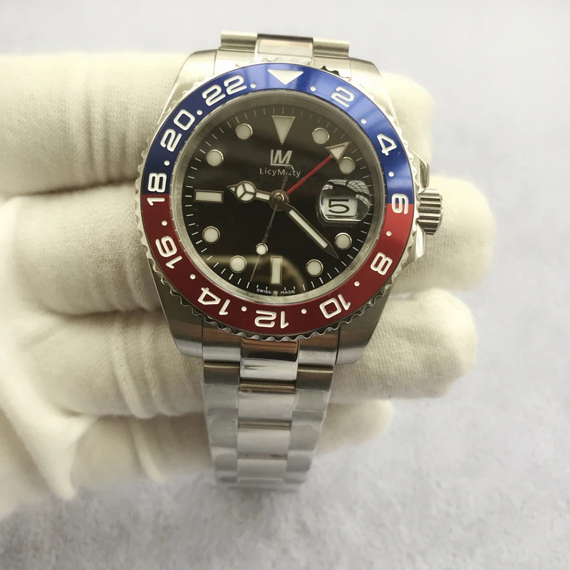 

Men Watches GMT Noob V3 Version Asia ETA 2836 Ceramic Bezel Wristwatch 50M Waterproof Sapphire Stainless Steel Solid Clasp