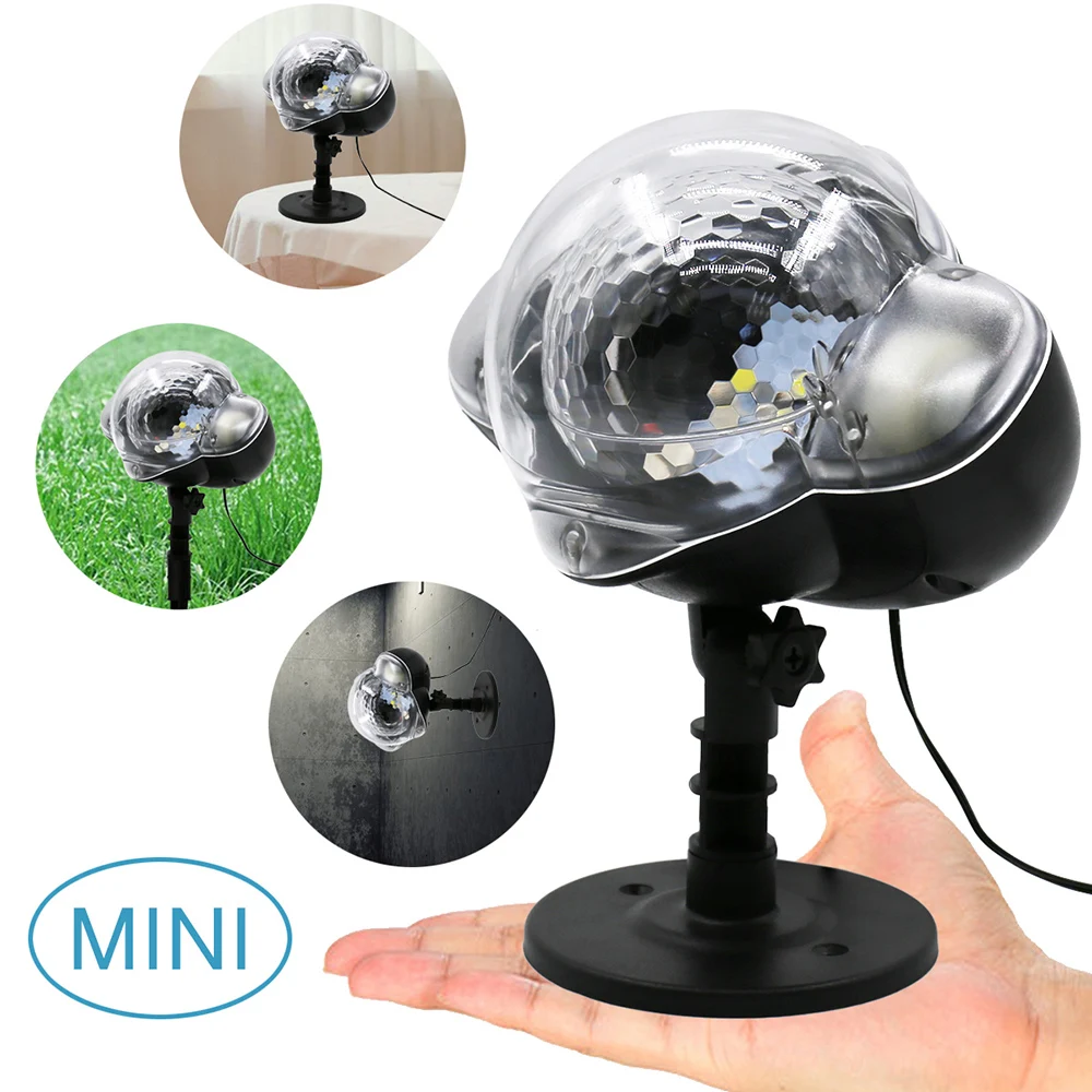 Рождественский светильник проектор светодиодный динамический двигающийся снег