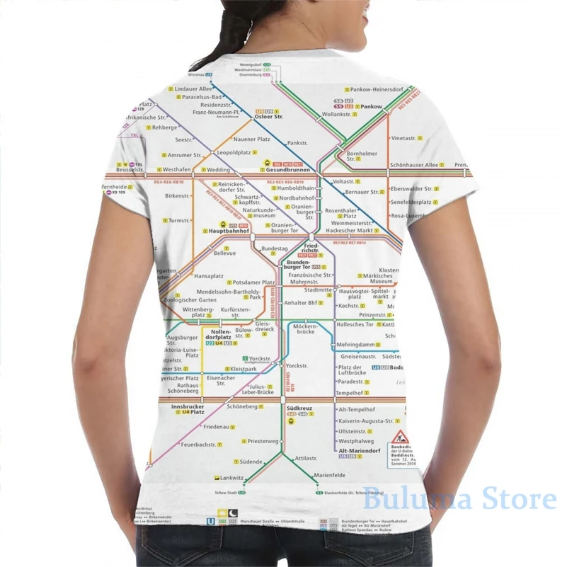 Футболка для мужчин и женщин модная рубашка с принтом карты Берлина т. Д. коротким