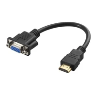 black durable lightweight hdmi male to vga d sub 15 pins female video av adapter converter cable for hdtv set top