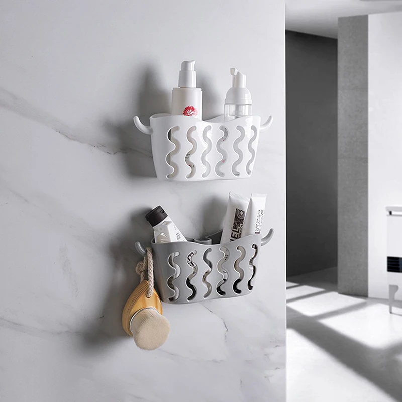 

Kitchen Shelf Organizer Kithchen Bathroom Sink Wall Suction Corner Storage Basket Punch-Free Strainer Home Storage Holder Shelf
