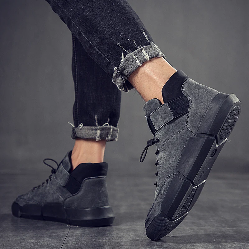 Мужские зимние ботинки из натуральной кожи классические модные теплые