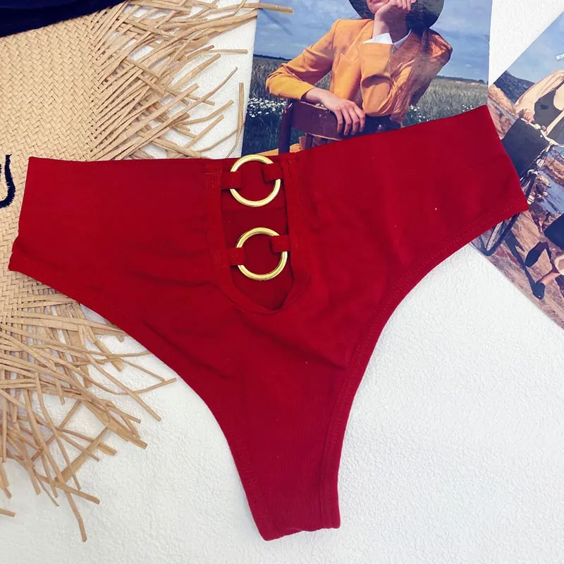 

Fashion Metal Decoration Underwear Intimates Womens Cotton Panties Lingerie Soft Girls Solid Color Briefs Sexy Sport Underpant