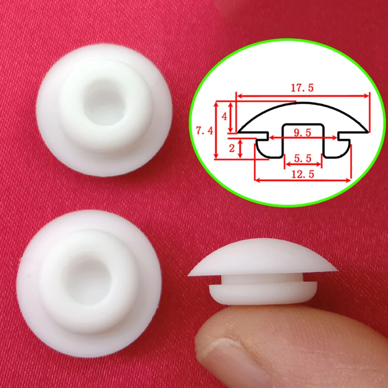 

5/10PCS 9.5mm Black/White Arc Silicone Rubber Sealing Plug Snap-On Hole Plugs Blanking End Caps Pipe Tube Inserts Seal Stopper