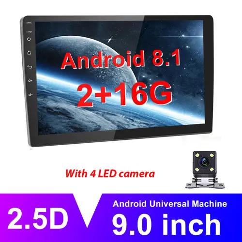 2 16G 4LED Camera Podofo 2din Автомагнитола Android8.1 " 2+ 32G Автомагнитола gps Wifi Автомобильный мультимедийный плеер для Volkswagen Nissan hyundai toyota CR-V Kia - Цвет: 2 16G 4LED Camera