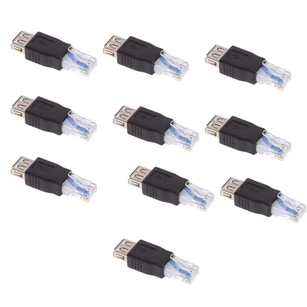 10 шт. RJ45 штекер USB Женский LAN Сетевой разъем адаптеры Конвертеры | Компьютеры и