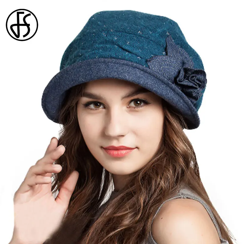 FS Французский Берет шапки синего оранжевого верблюжьего цвета зимняя женская