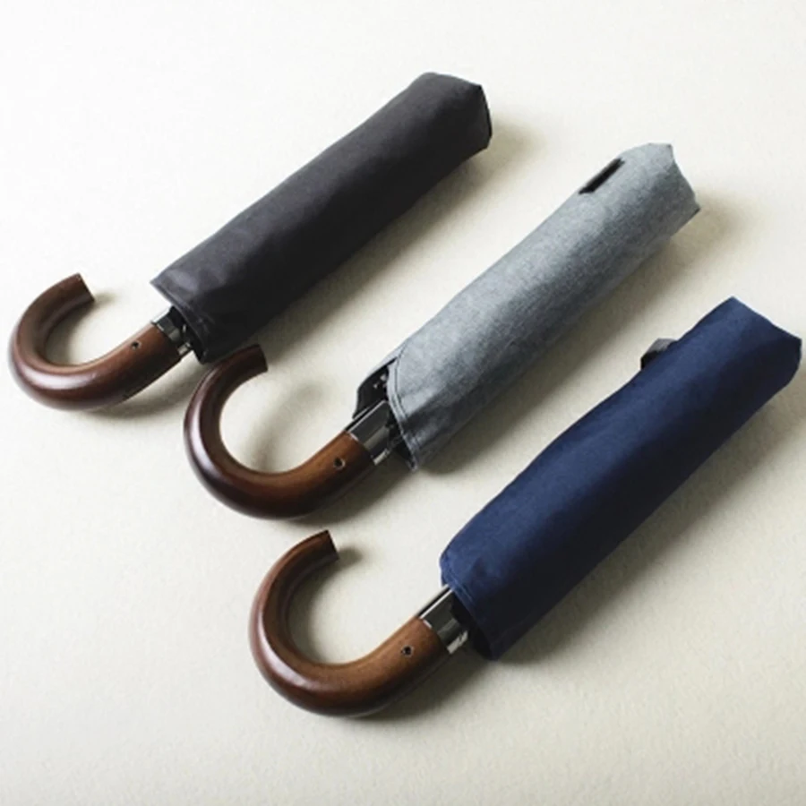 Большая деревянная ручка анти УФ Umberlla дождя женщин Floding автоматическое искусство