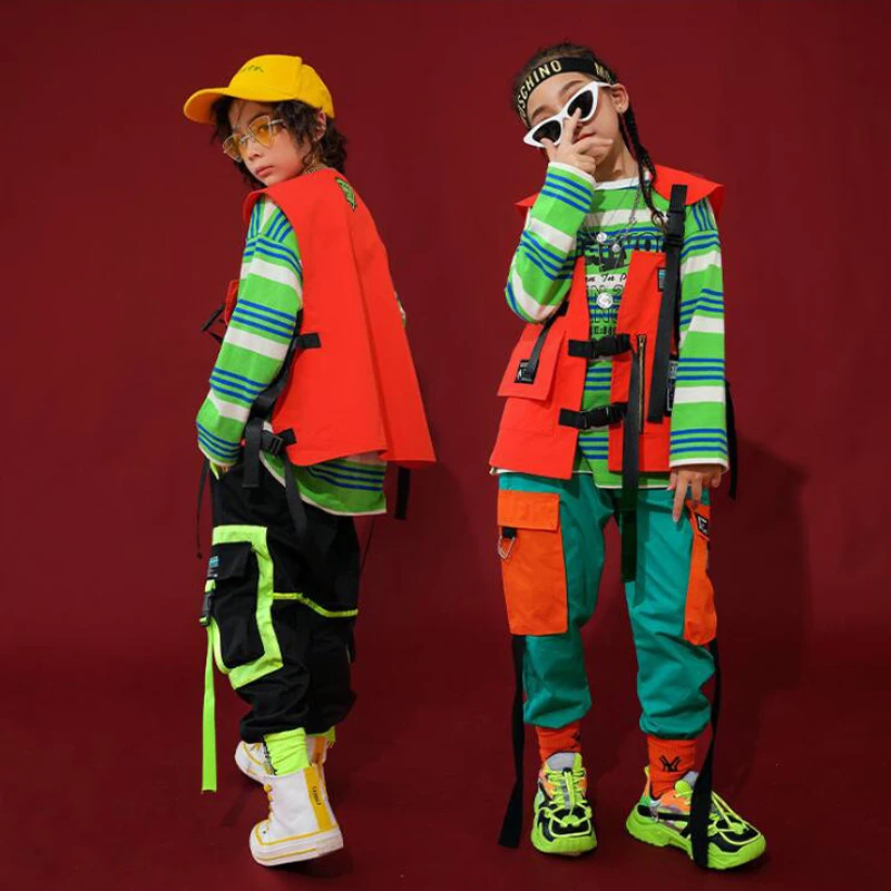 Детские костюмы для джазовых танцев в стиле хип хоп Одежда мальчиков и девочек