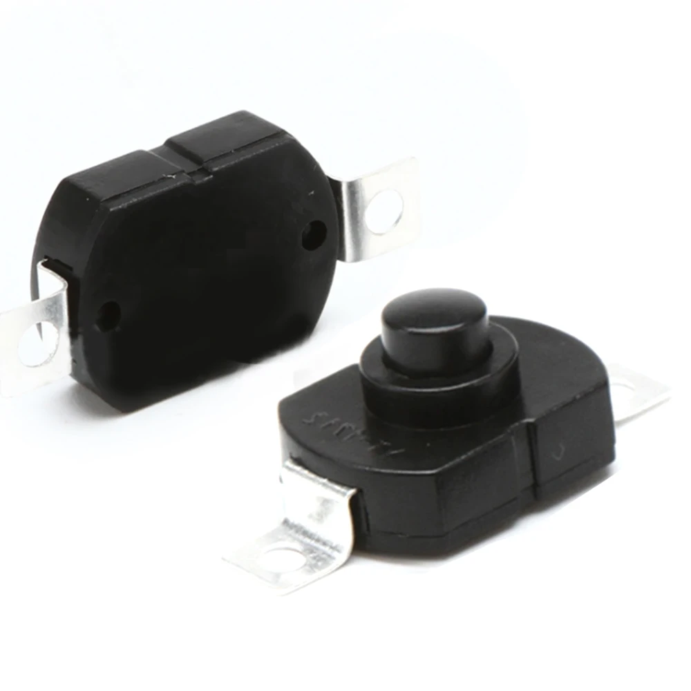 

10PCS Push Button Switch 1712KD 30V 1A Flashlight Switch LOCK 17*12*9.5mm Table Lamp Switch Flashlight Button Switch ON-OFF