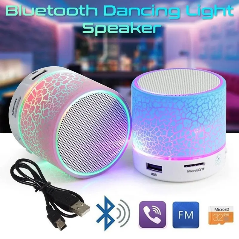 Bluetooth динамик мини беспроводной громкоговоритель Crack LED TF USB Сабвуфер bluetooth