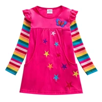 baby girl clothes dress autumn new style 100 cotton childrens clothes butterfly applique girl princess dress kids clothes