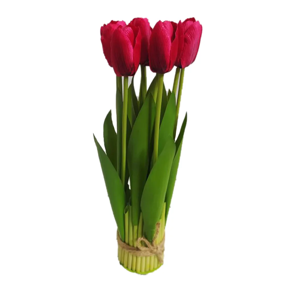 

Букет тюльпанов из шелковой ткани, яркие цветные цветы для домашнего декора