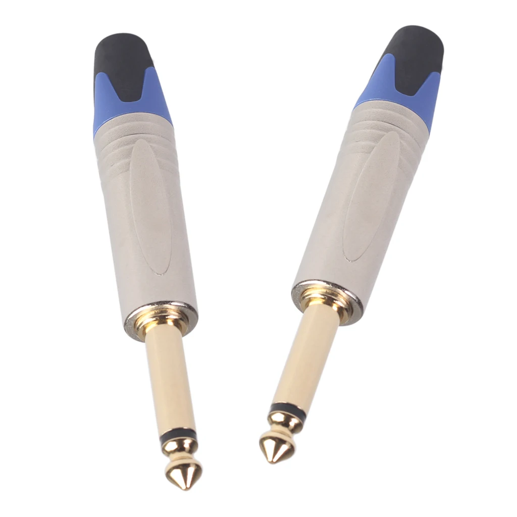 

2 Pieces Alloy 6.35mm Stereo Solder Connector Jack Plug Amplifier Accs