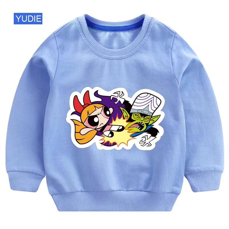 sweatshirt blue Милый детский свитер; свитер для малышей; модные детские толстовки с капюшоном для девочек; коллекция года; осенние детские толстовки для девочек - Цвет: sweatshirt blue