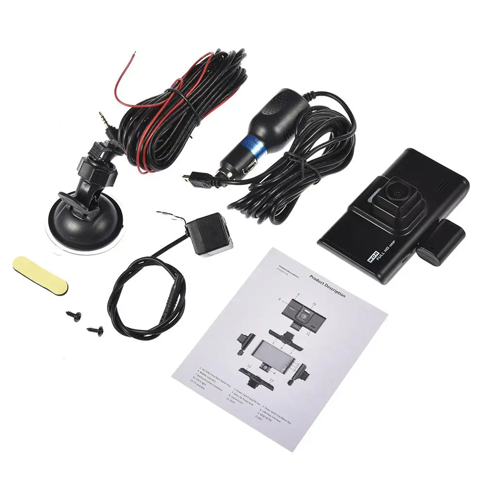 

1080P Car Driving Recorder DVR Dashboard Multi-language Camera Full HD 3.2in LCD Display G Sensor Support 32GB TF