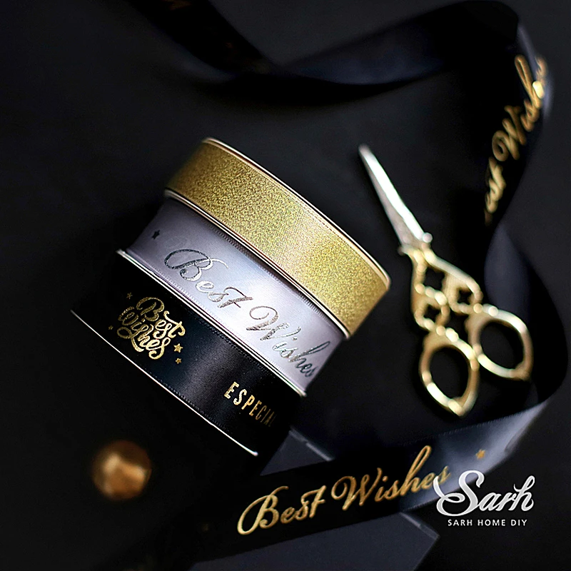 25 ярдов ленты золотистые черные разноцветные свадебные украшения для торта