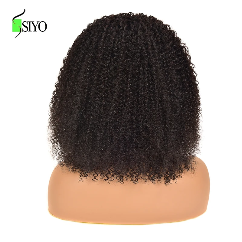 Siyo Afro Kinky Curly Headband Wigs 100% Malaysian Remy Human Hair Scarf Wig for Black Women Jerry Curl Full Machine | Шиньоны и парики