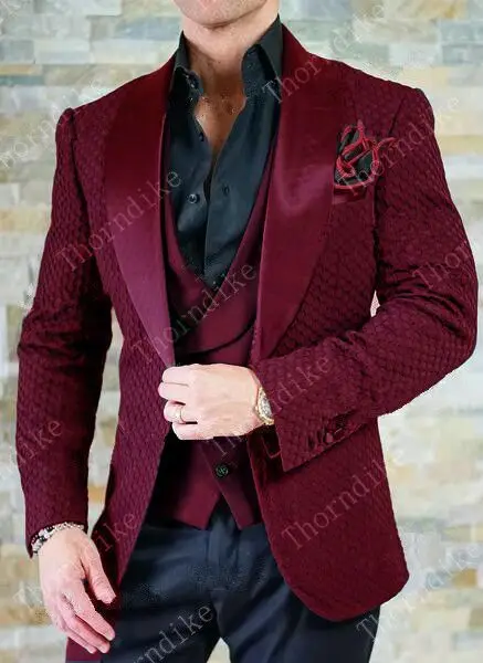suit 10 Костюм Homme дизайн формальный смокинг 3 шт остроконечные лацканы свадебные костюмы для мужчин приталенный Белый Жаккардовый мужской костюм жениха - Цвет: suit 10