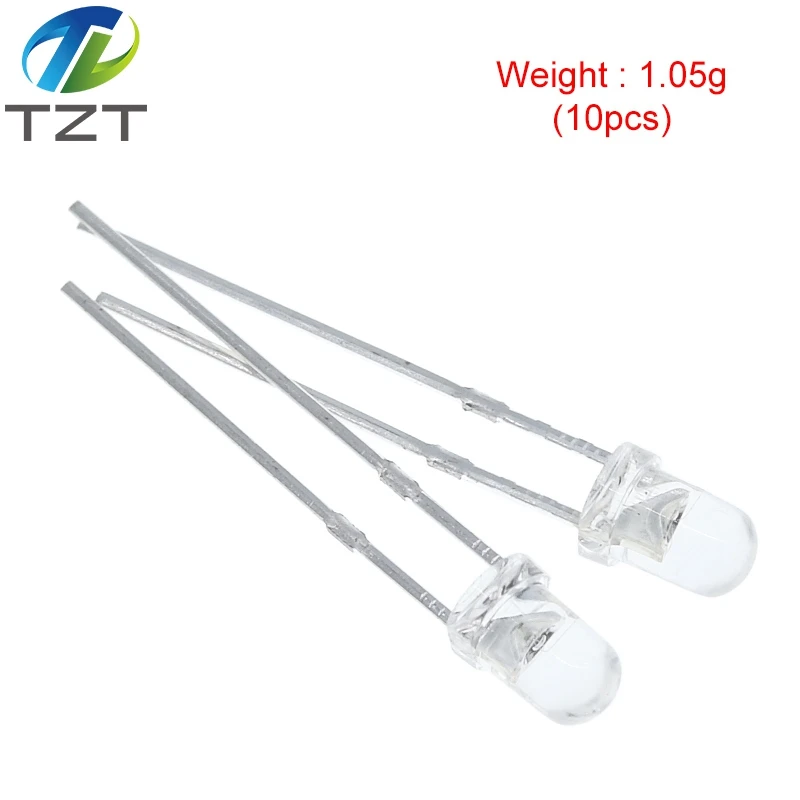 TZT F3 ультра яркий 3 мм круглый прозрачный зеленый/желтый/синий/белый/красный