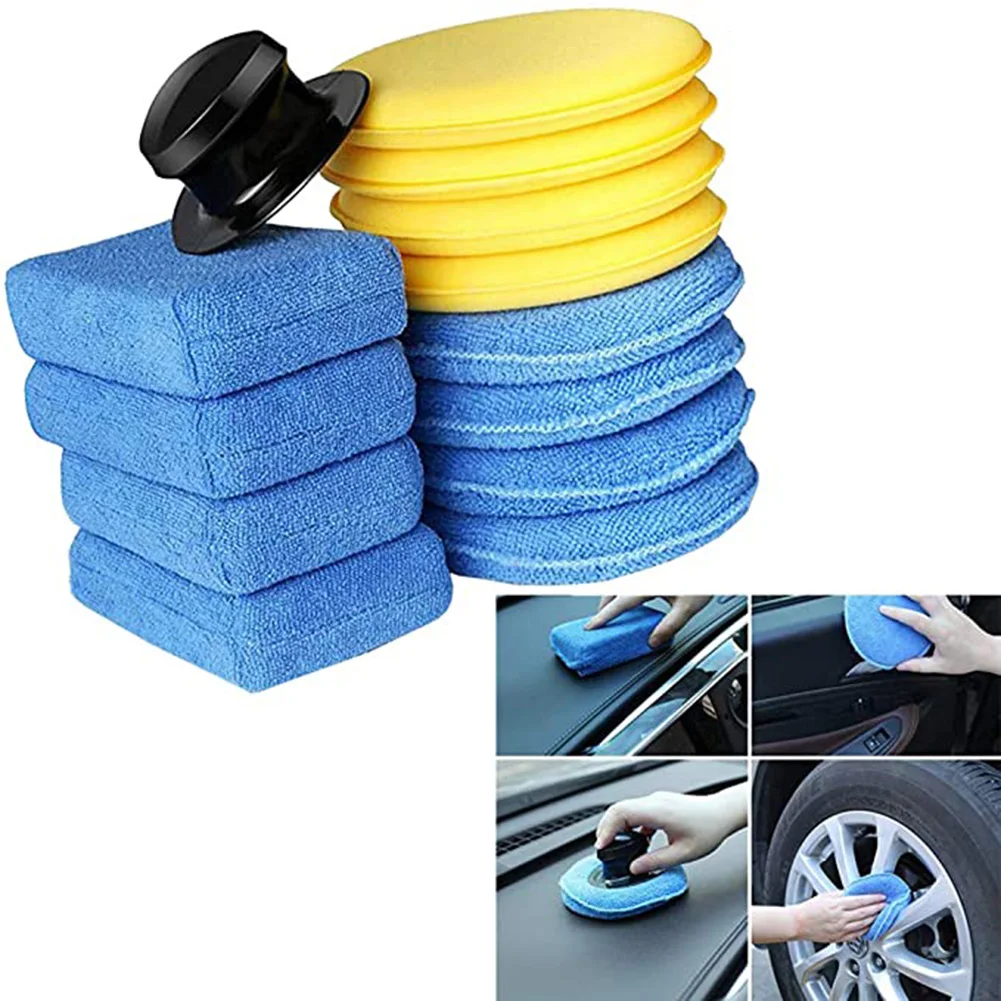 

Spot 1 Set Foam Polishing Soft Wash Sponges Waxing Cleaning Pad Kit with Grip Handle for Car Care Car Styling