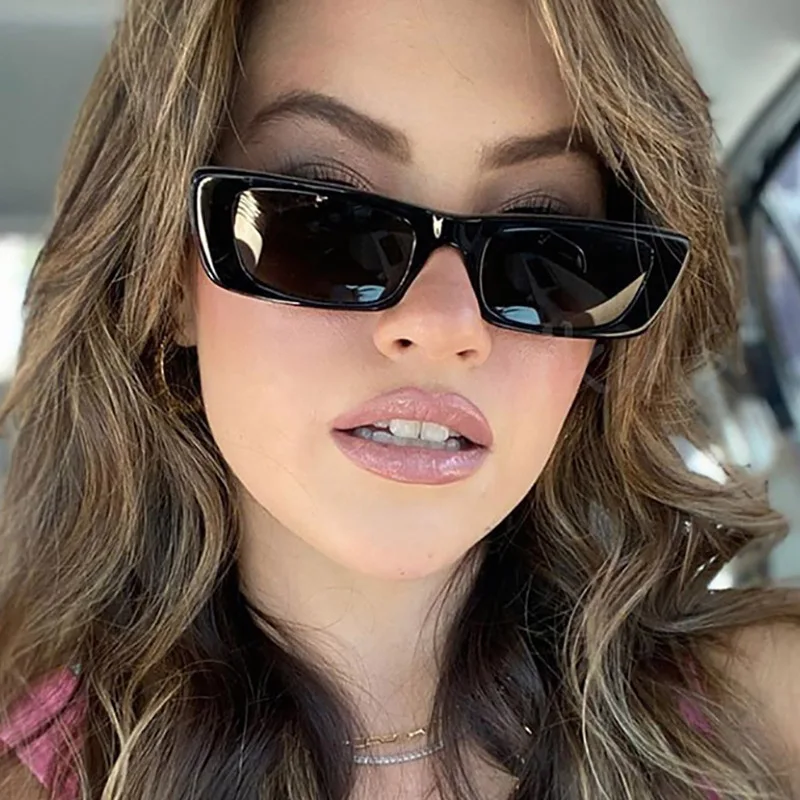 

Small Rectangle Sunglasses Vintage Shades For Women Candy Color Female Eyewear Square Men Sun Glasses Retro Flat Top Clear Lens