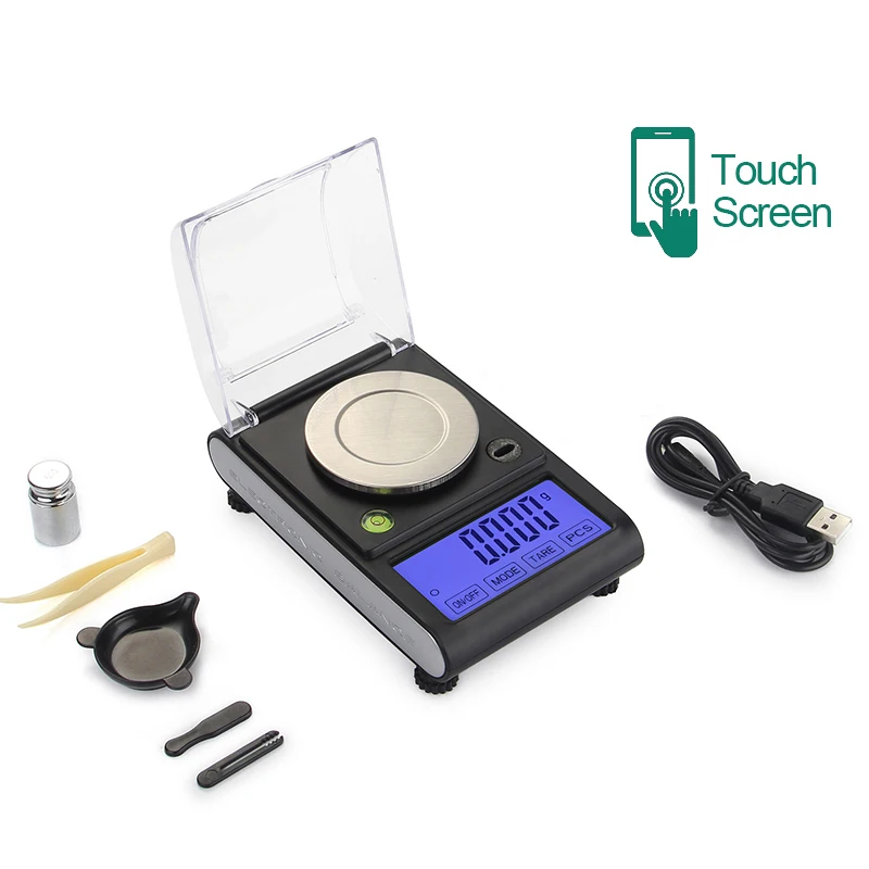 50 г/0 001g Smart Touch Экран цифровые весы Портативный мини точное измерение
