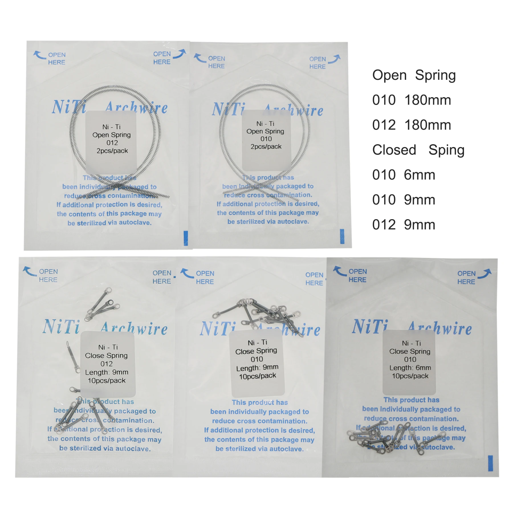 

5 PCS Dental Orthodontic NiTiElastic Dental Orthodontic/ Open Coil Spring Closed Spring