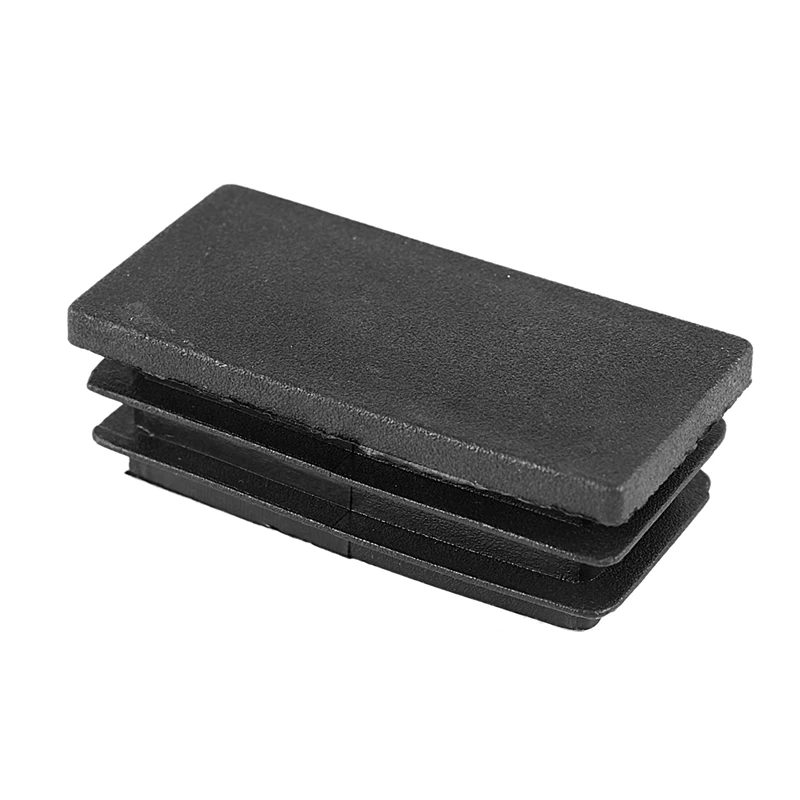 

25mmx50mm Plastic Blanking End Cap Rectangle Tubing Tube Inserts 6 Pcs Black