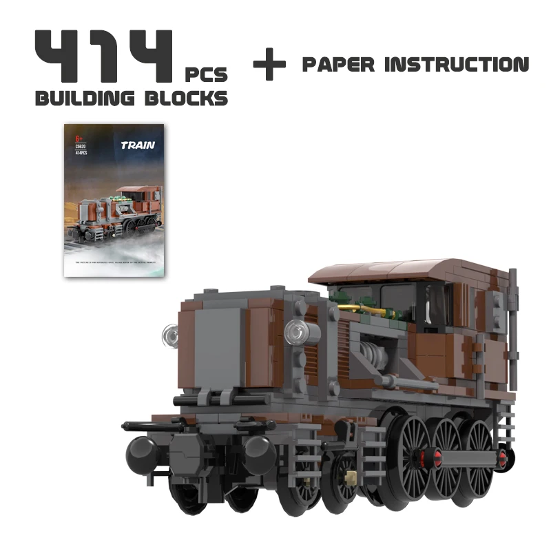 

MOC Train Model Steampunked Crocodile Locomotive Constructor Educational Children Toys Building Block Brick Kid Gifts