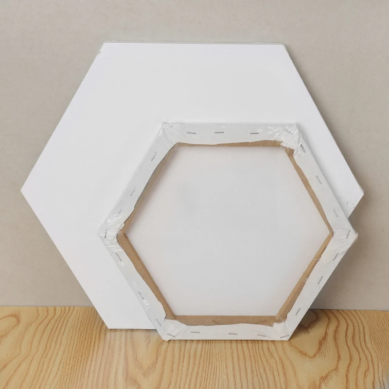 

1Pcs Hexagon White Cotton Wood Frame Canvas Board Watercolor Painting DIY Crafts for Professional Artist Canvas Oil Painting