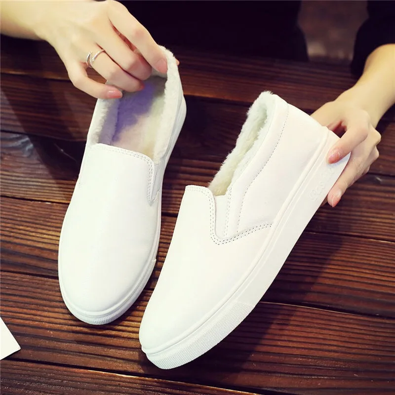 Женские кроссовки для бега Зимние теплые плюшевые женская спортивная обувь