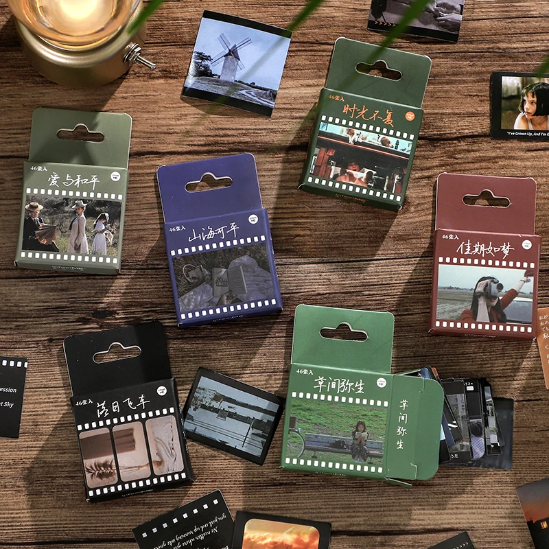 46 шт. винтажная пленочная рамка бумажная наклейка милая фотонаклейка с
