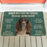 3d please remember english springer spaniel dogs house rules doormat non slip door floor mats decor porch doormat