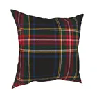В клетку и Стюарт из мультфильма черный тартан Подушка Чехол из мягкой ткани Чехлы украшения диванные подушки, чехол, декоративная наволочка на квадратном каблуке 40*40 см