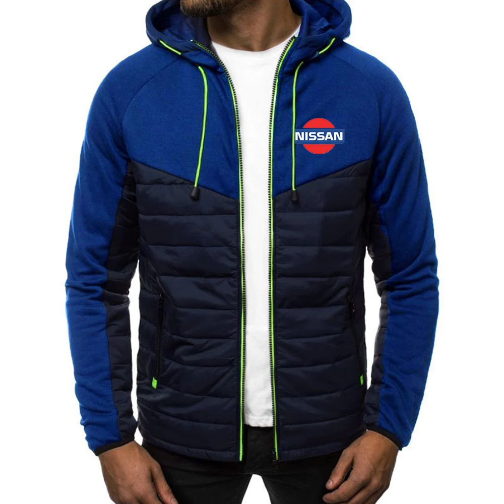

2021 NISSAN Hoodies For Men Print Hooded Jacket Zipper Spring Autumn Fashion Warm Fleece Padded Men Popular Coats Tops