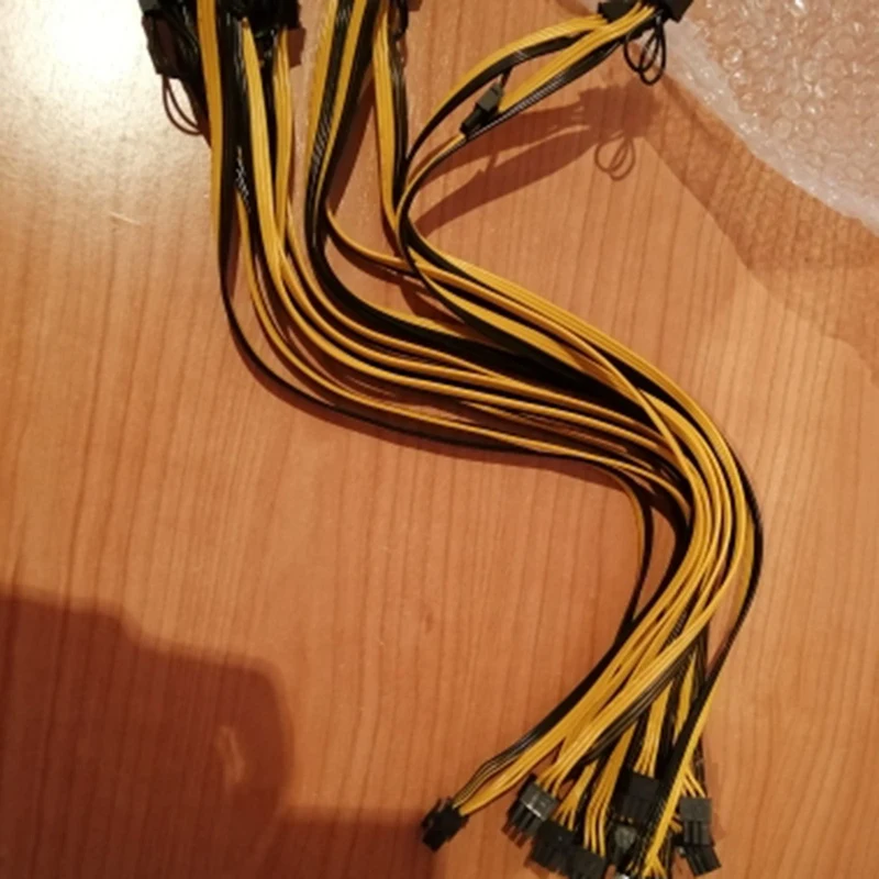 6 шт. 6-контактный PCI-E до 8 контактов (6 + 2) (штекер-штекер) силовой кабель GPU 50 см для
