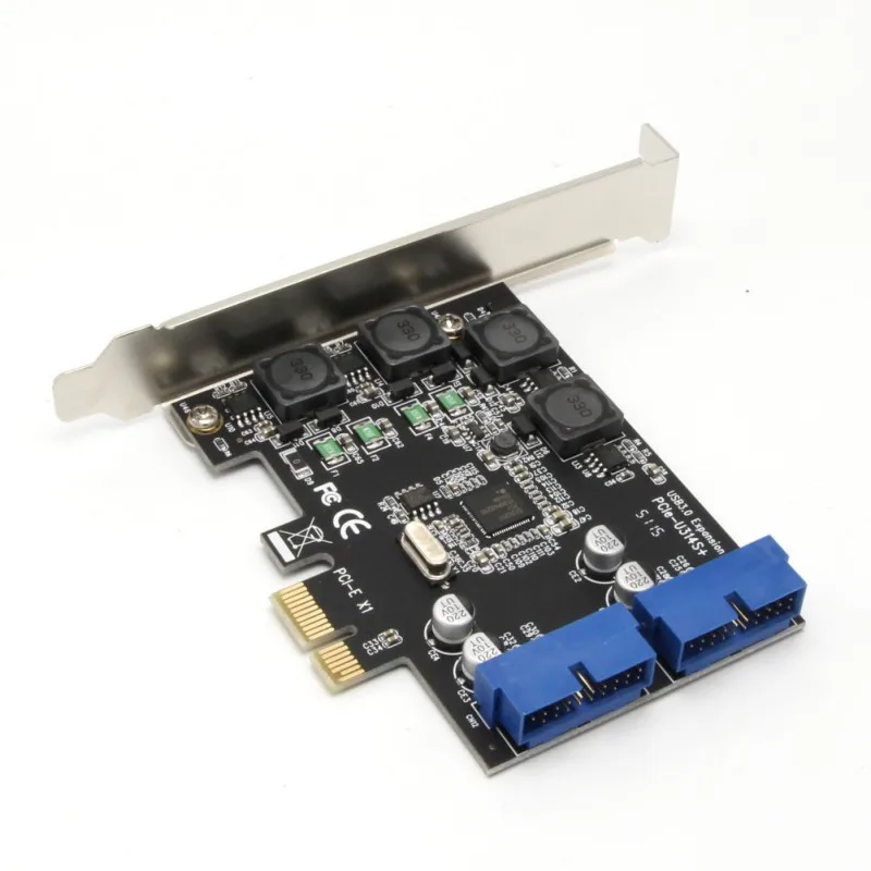 PCI Express чтобы двойной 19pin 20-контактный разъем USB 3 0 карты 5 Гбит/с высокая Скорость