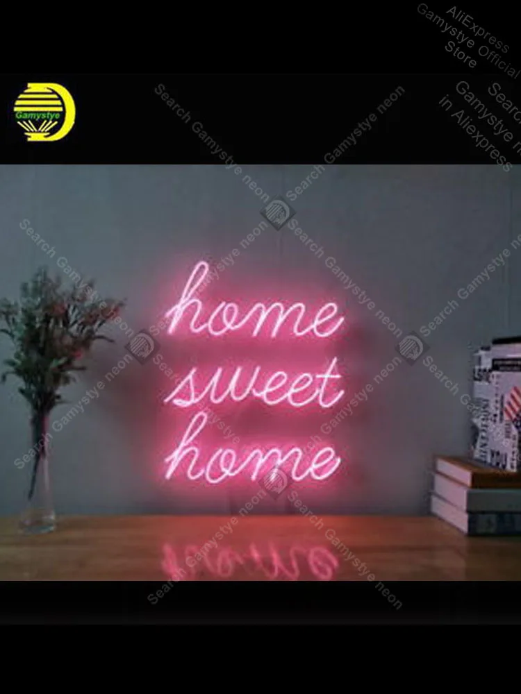 

Home Sweet Home Neon Sign Glass Tube Handmade neon light Sign Recreation Room Beer Bar Pub Polis Signage Shop Neon Beer Signs