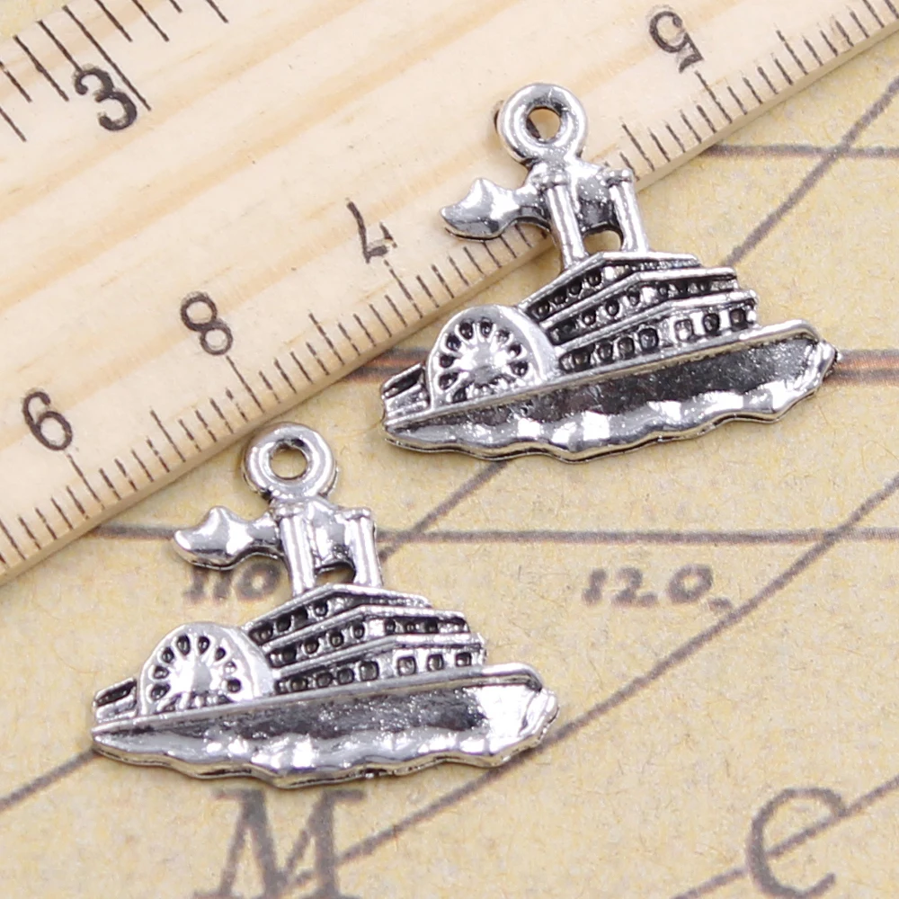 10 шт. Подвески катере яхт Моторные лодки 20x24mm Тибетский серебристый цвет Кулоны
