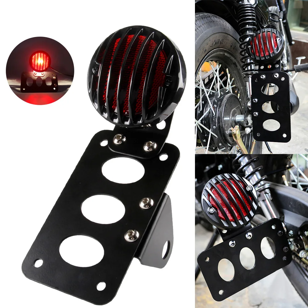 

Harley Motorcycle LED TailLight Side-mounted Retro Round Brake Rear Light For Harley Sportsters Honda Yamaha Suzuki Kawasaki 12V