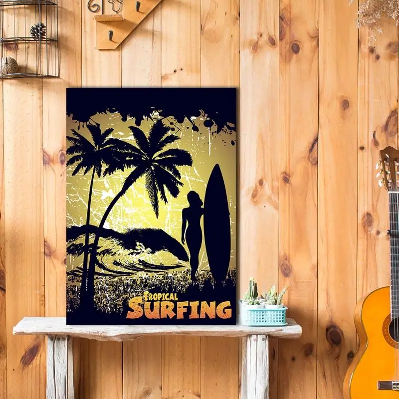 Goedkoop Hawaii Retro Poster Canvas Poster Schilderij Muur Art Decor Woonkamer Slaapkamer Studie Woondecoratie Prints 1T