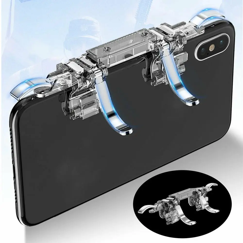 

K19 Quick Reflection Button 6-finger Linkage Gaming Controller Gamepad Switch for 4"~7" Mobile Phones Flexible Games Movement