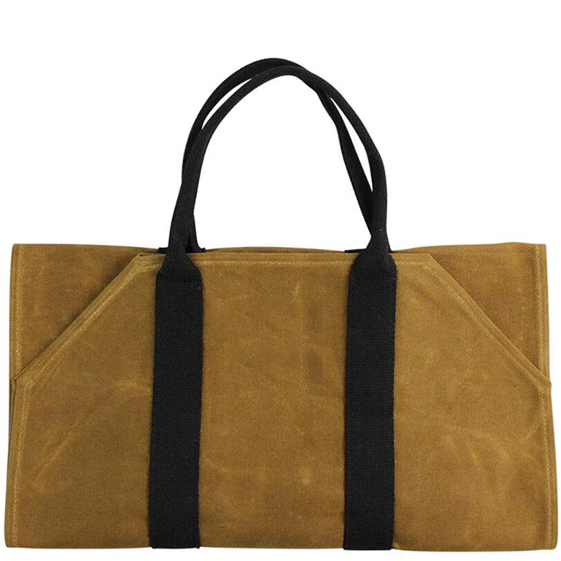 

Outdoor Tote Camping Carry Bag Canvas Firewood Carrier Log Storage Bag Package Handles Bag Firewood Bag Home Kitchen Supplies