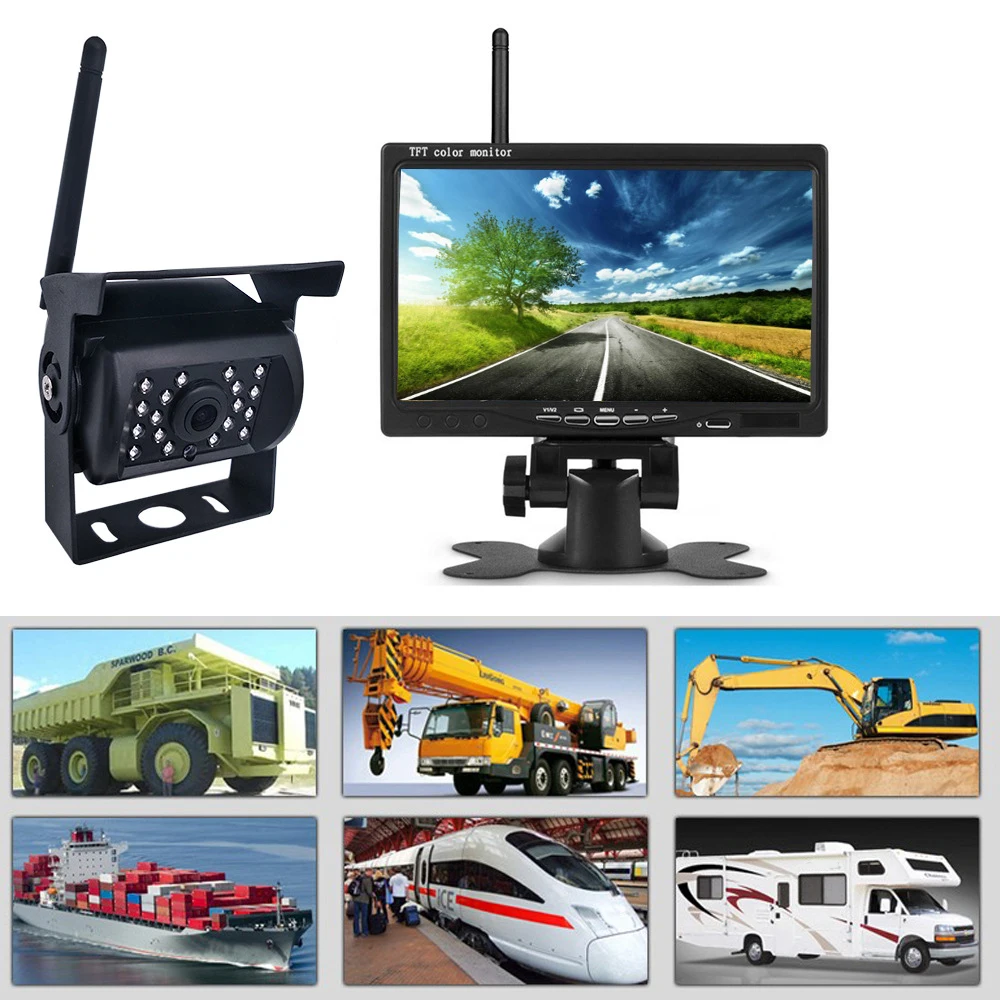 Car Rear View Camera Reversing Parking System Kit 7&quot inch LED CCD Wireless LCD Monitor Waterproof Night Vision Backup | Автомобили и