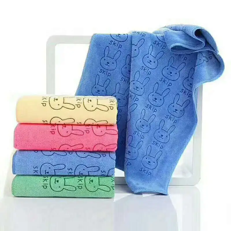 

1pc Fashion Cartoon Bunny Rabbit Microfiber Baby Kids Beach Bath Hair Face Towel For Bathing Swimming Absorbent Quick Dry