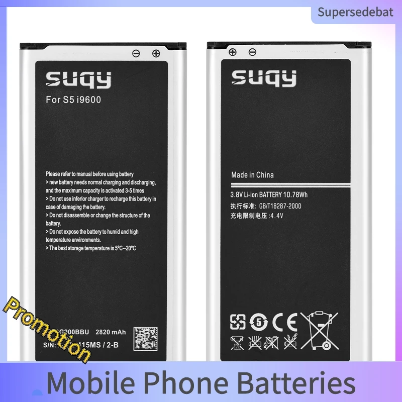 

Аккумулятор для Samsung Galaxy s5 i9600 G870A 2820 мАч EB-BG900BBU, Сменный аккумулятор для Samsung Galaxy s5 sm g900f g900