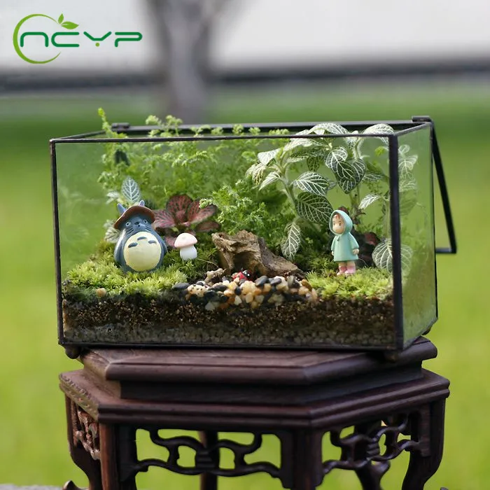 NCYP прямоугольник стеклянный цветочный горшок прозрачный геометрический